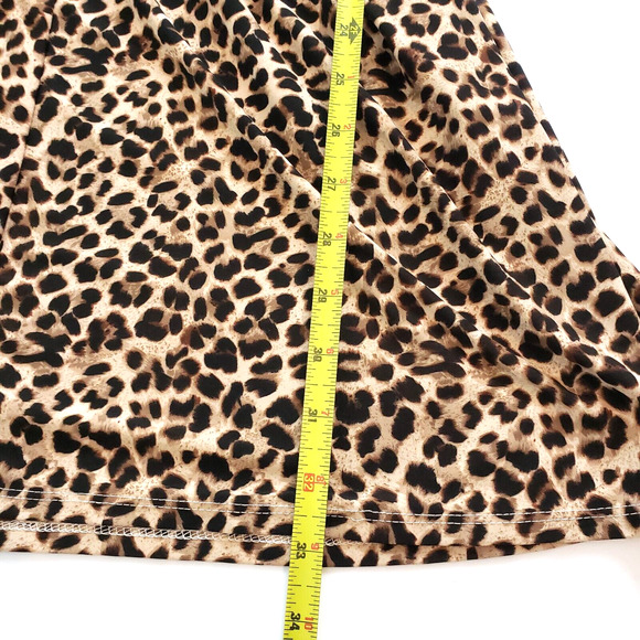 Rene Rofe SIZE L Brown Cheetah Animal Print 3/4 Sleeve Tie Sleepwear Short Robe - Picture 8 of 11